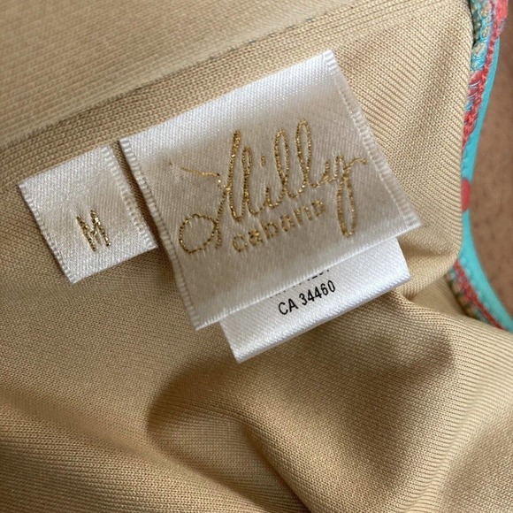 Milly Cabana 2 Piece Bikini Swimwear Coral Print Size m Top, L bottom - Picture 6 of 10